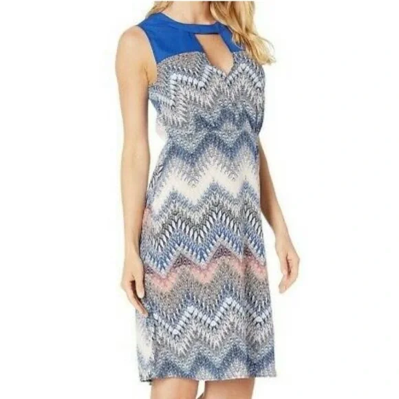 BCBGMaxAzria ZigZag Chevron Print Sleeveless Dress - Picture 3 of 8